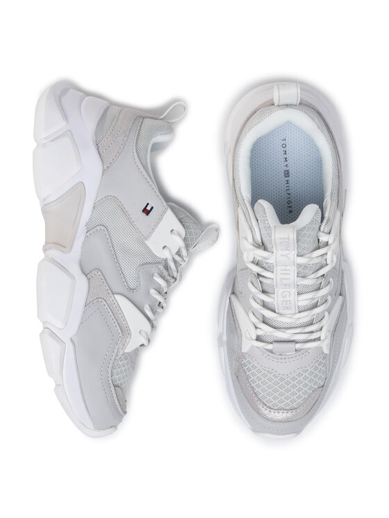 Tommy Hilfiger Laisvalaikio batai Tommy Hilfiger Chunky Lifestyle Glitter Sneaker FW0FW04694 Pilka