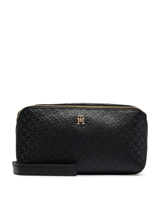Tommy Hilfiger Kosmetyczka Tommy Hilfiger Th Icon Double Washbag Mono AW0AW18930 Czarny
