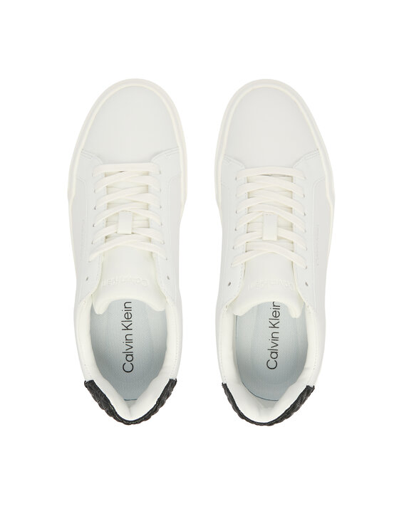 Calvin Klein Laisvalaikio batai Calvin Klein Chunky Cupsole Laceup Lth Bt Aop YW0YW02036 Balta