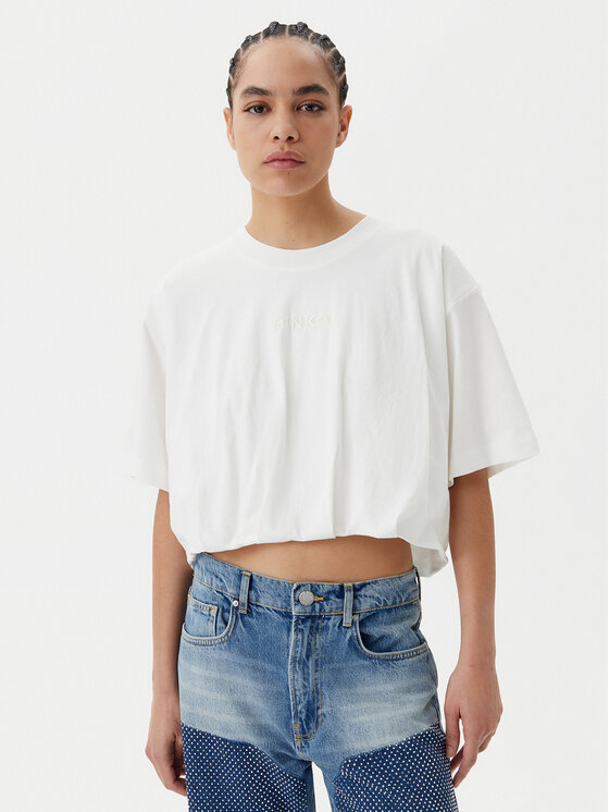 PINKO PINKO Футболка Torrone 104257 A2F8 Білий Regular Fit