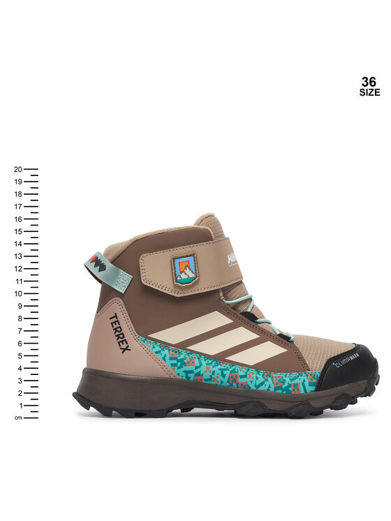 adidas Trekkingi adidas Minecraft Terrex Snow Cf Climawarm Winter Shoes Kids KJ6490 Beżowy ciemny