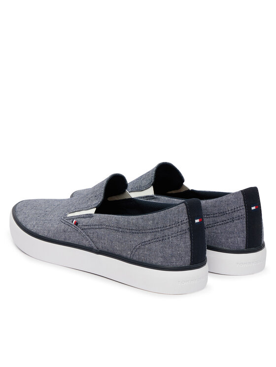Tommy Hilfiger Tenis superge Tommy Hilfiger Harlem Core Ii Slip On Chambray FM0FM05819 Modra