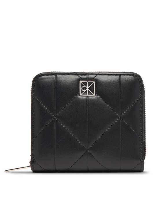 Calvin Klein Portfel Calvin Klein Quilted Square Zip Around LV04F1121G Czarny