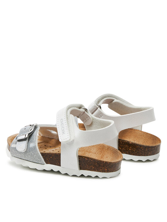 Geox Basutės Geox B Sandal Chalki Girl B922RA 0NFKC C0007 M Balta