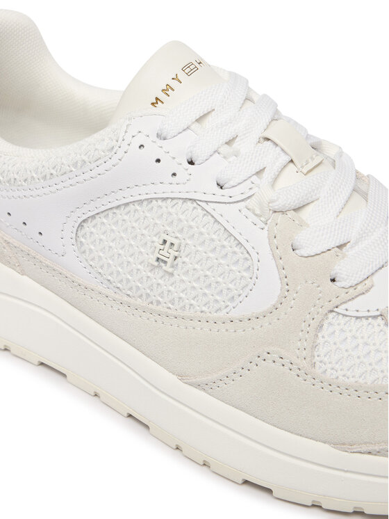 Tommy Hilfiger Sneakers Tommy Hilfiger Th Mix Material Runner FW0FW09306 Bianco