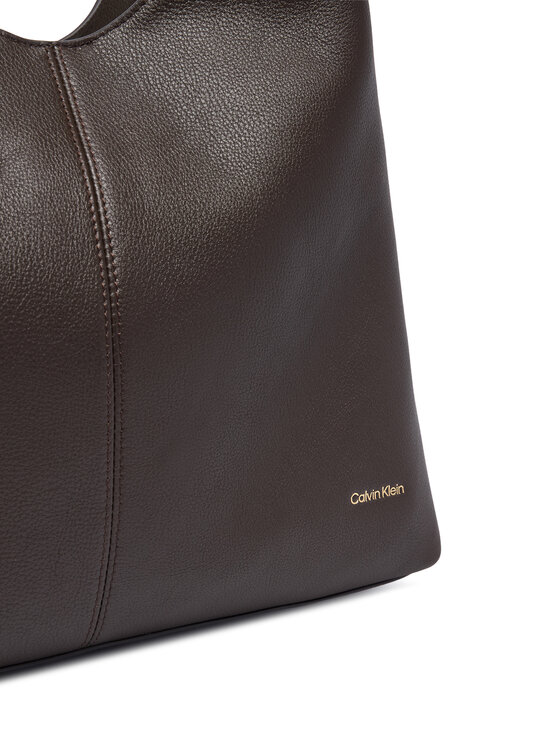 Calvin Klein Дамска чанта Calvin Klein Slouchy Leather Md Shoulder Bag LV04F3543G Кафяв