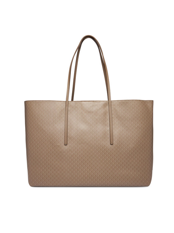 Calvin Klein Дамска чанта Calvin Klein Emblem Aop Large Tote W/ Pouch LV04F3364G Бежов