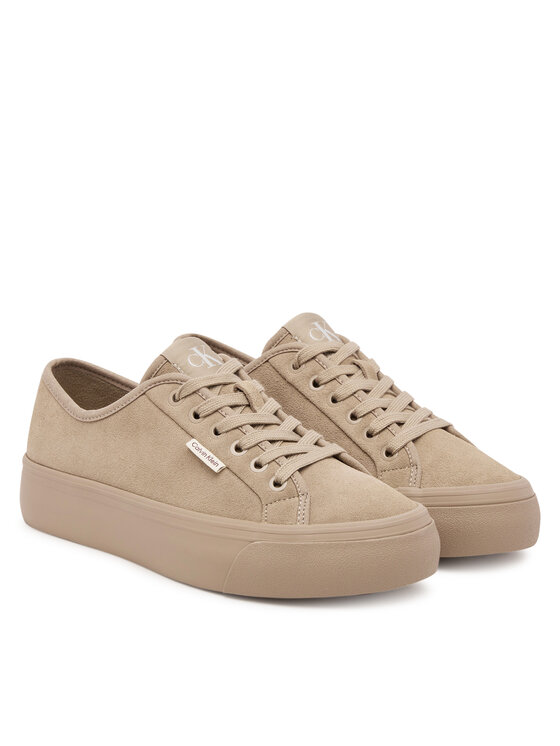 Calvin Klein Superge Calvin Klein Vulc Flatf Lace Up Sue/Wl Ck YW0YW02000 Bež