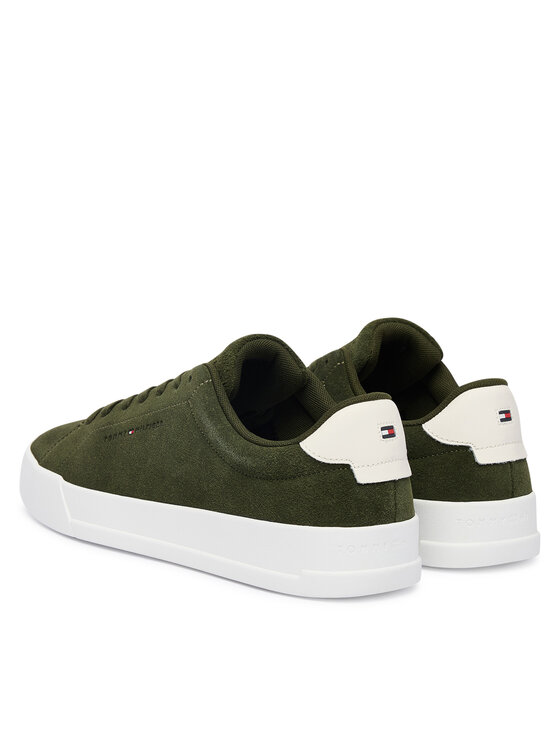 Tommy Hilfiger Laisvalaikio batai Tommy Hilfiger Th Court Core Suede FM0FM05716 Žalia