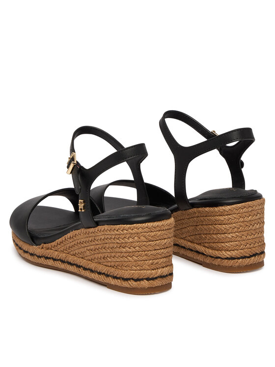 Tommy Hilfiger Espadrilles Tommy Hilfiger Mid Wedge Espad Leather FW0FW09340 Melns