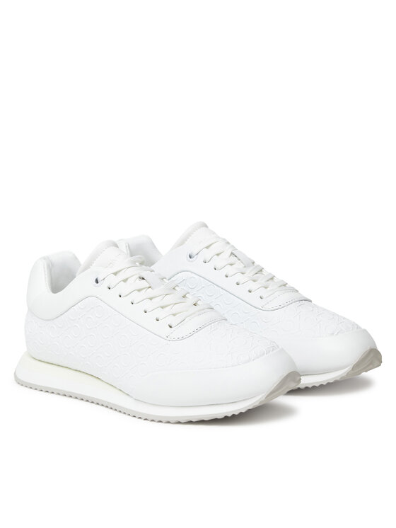 Calvin Klein Sneakersy Calvin Klein Runner Lace Up Mono Pu HW0HW02574 Biela