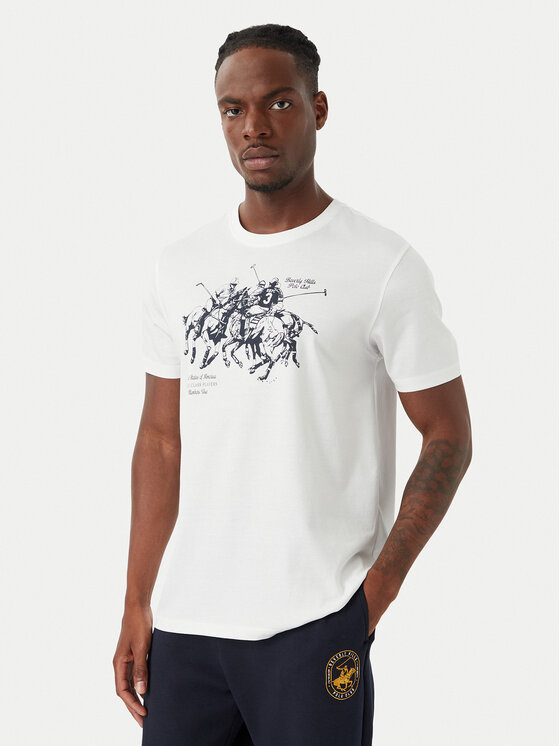 Beverly Hills Polo Club Beverly Hills Polo Club Camiseta P-SS26M-TS101 Blanco Regular Fit