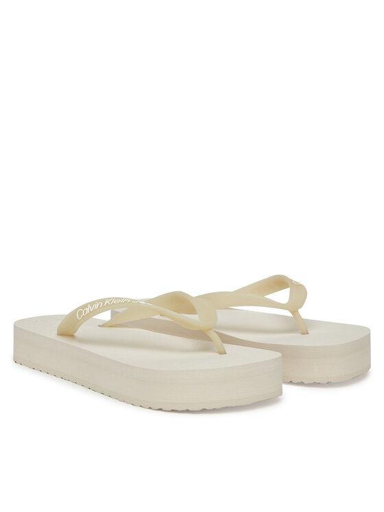 Calvin Klein Jeans Japanke Calvin Klein Jeans Beach Sandal Flatform Tpu YW0YW01830 Écru