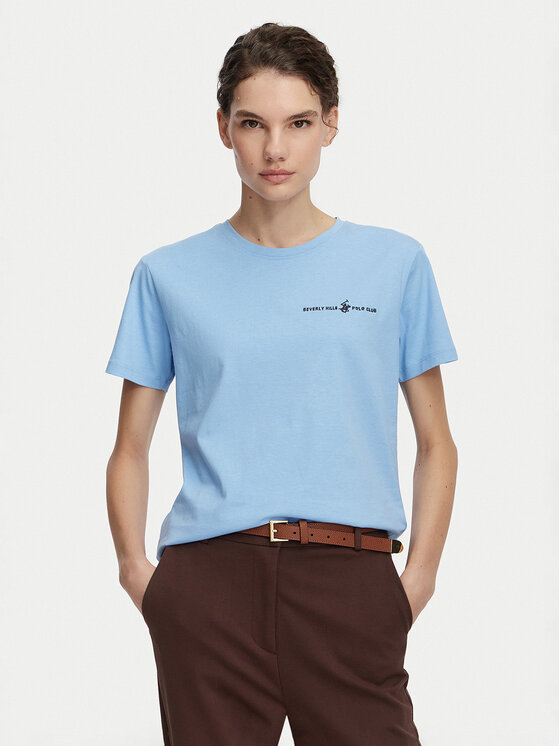Beverly Hills Polo Club Beverly Hills Polo Club Camiseta P-SS26W-TS085 Azul claro Regular Fit