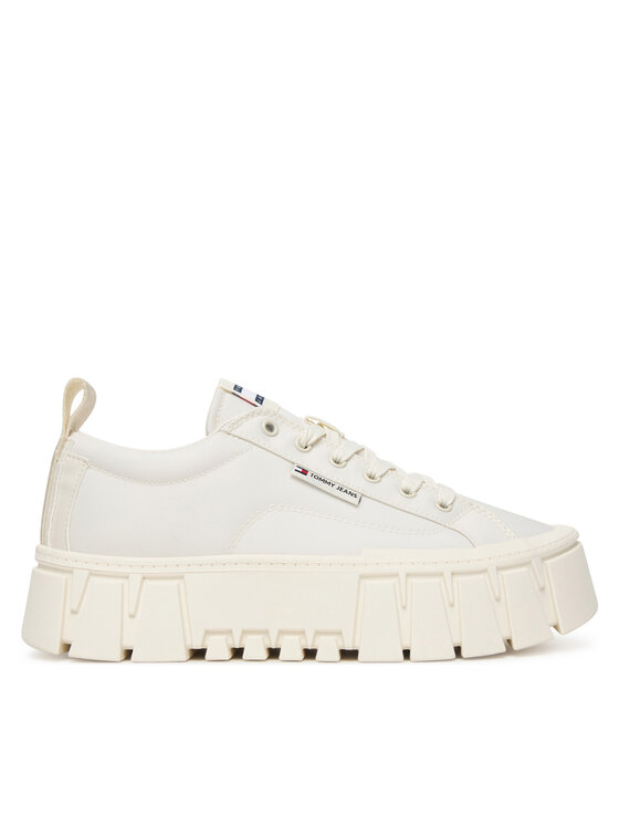 Tommy Jeans Laisvalaikio batai Tommy Jeans Tjw Flatform Chunky Sneaker EN0EN03036 Écru