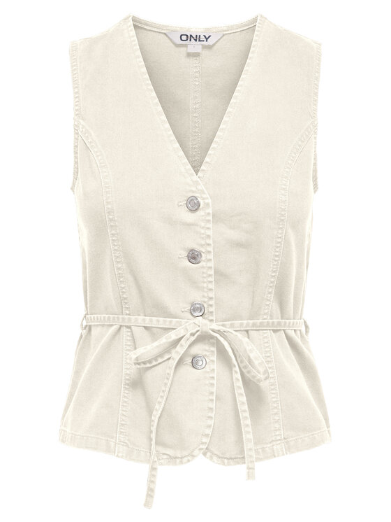 ONLY ONLY Top Silla 15374051 Crema Regular Fit