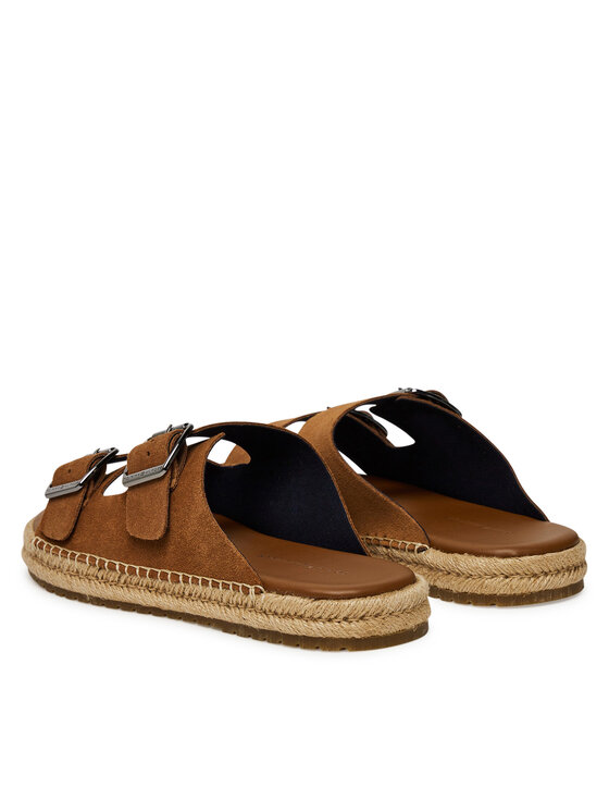 Tommy Hilfiger Espadrile Tommy Hilfiger Flex Jutte Hilfiger Suede Sandal FM0FM05503 Rjava
