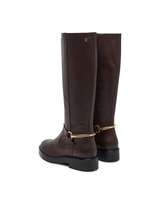 Tommy Hilfiger Μπότες Ιππασίας Tommy Hilfiger Th Stud Leather Knee Riding Boot FW0FW09608 Καφέ