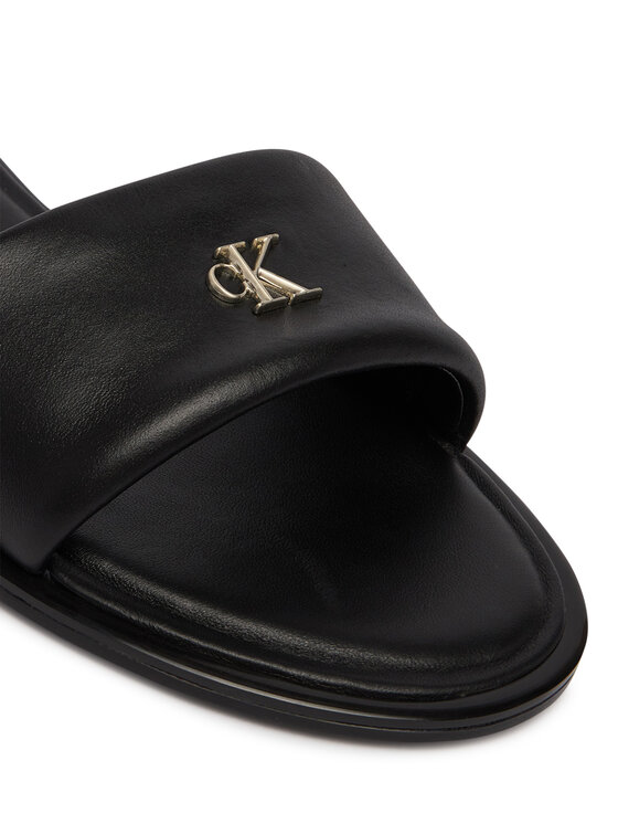 Calvin Klein Chanclas Calvin Klein Round Flat Sndl Lth Bar Hw 2 HW0HW02925 Negro
