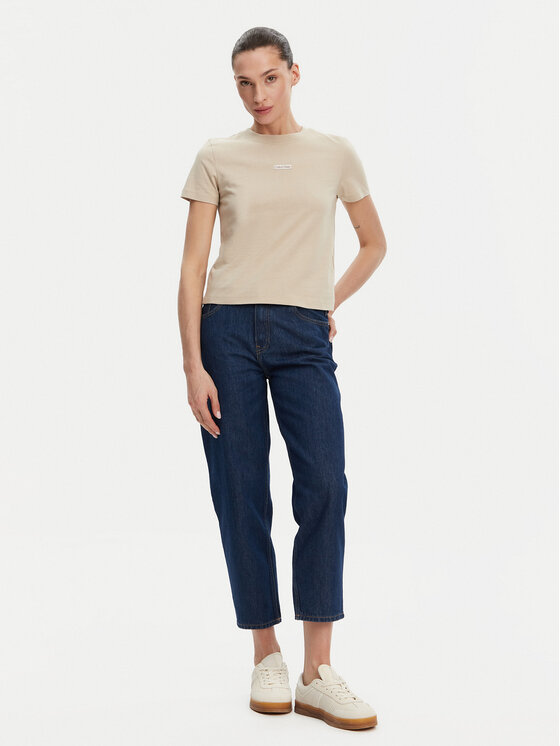 Calvin Klein Jeans Calvin Klein Jeans Camiseta Placed Institutional J20J225524 Beis Slim Fit