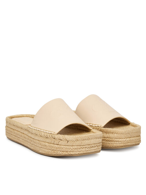 Calvin Klein Espadrile Calvin Klein Flatf Espa Mule Lth Mg HW0HW03027 Bej