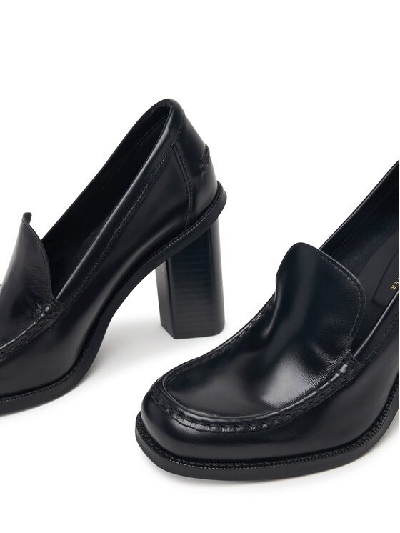 Tommy Hilfiger Poltopánky Tommy Hilfiger Square Toe Heeled Loafer FW0FW09493 Čierna