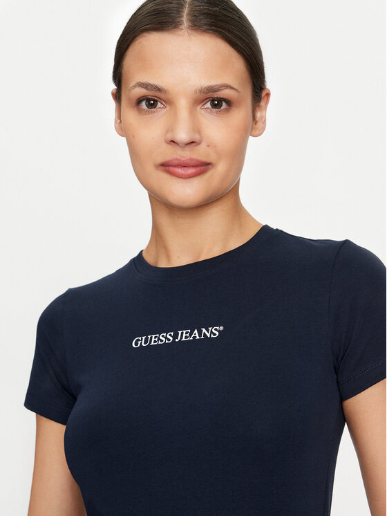 Guess Jeans Guess Jeans Majica W4YI01 J1314 Mornarsko modra Slim Fit