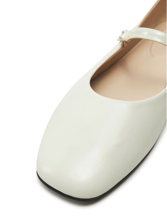Calvin Klein Μπαλαρίνες Calvin Klein Mary Jane Ballerina - Lth HW0HW02307 Εκρού