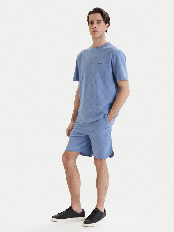 BOSS BOSS Camiseta Member 50558867 Celeste Relaxed Fit