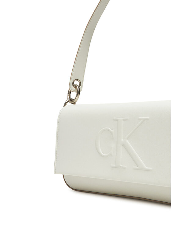 Calvin Klein Rankinė Calvin Klein Sculpted Flap Shoulder Pouch LV04K3148G Balta