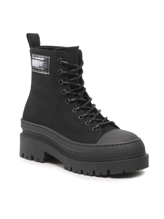 Tommy Jeans Gležnjarji Tommy Jeans Tjw Foxing Canvas EN0EN02216 Črna