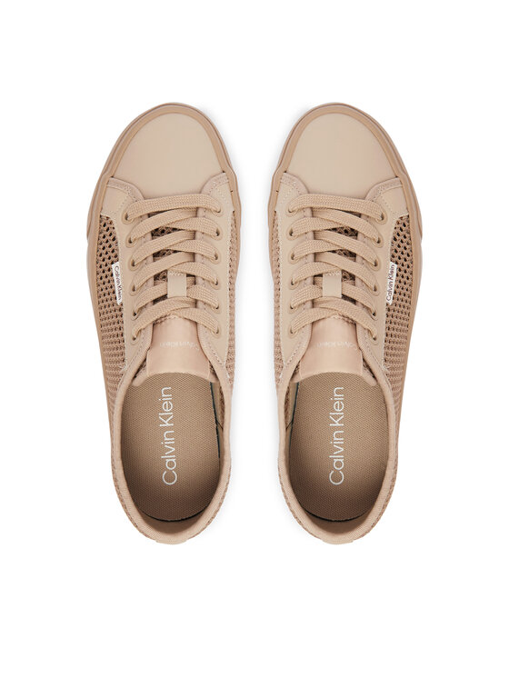Calvin Klein Sneakers Calvin Klein Vulc Flatf Lace Up Lin Mesh HW0HW02971 Beige