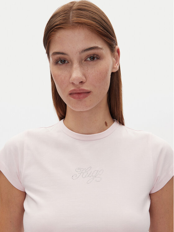 HUGO HUGO Футболка Dome_B 50537247 Світло-рожевий Cropped Fit