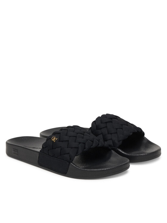 Tommy Hilfiger Nazouváky Tommy Hilfiger Th Braided Pool Slide FW0FW09203 Černá