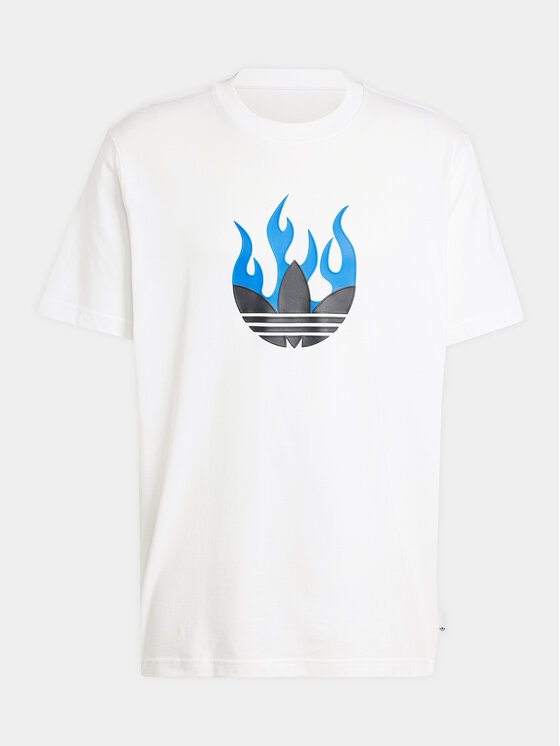 adidas adidas Marškinėliai Flames Logo IS2944 Balta Loose Fit