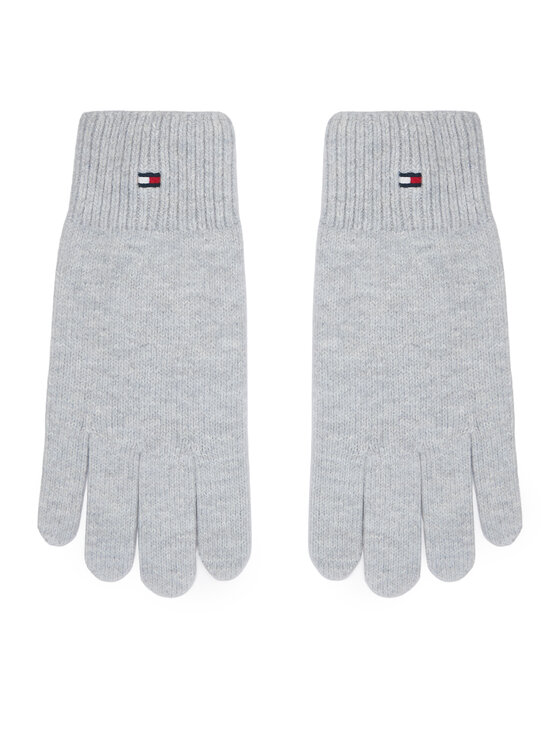 Tommy Hilfiger Ženske rokavice Tommy Hilfiger Flag AW0AW19131 Svetlo siva