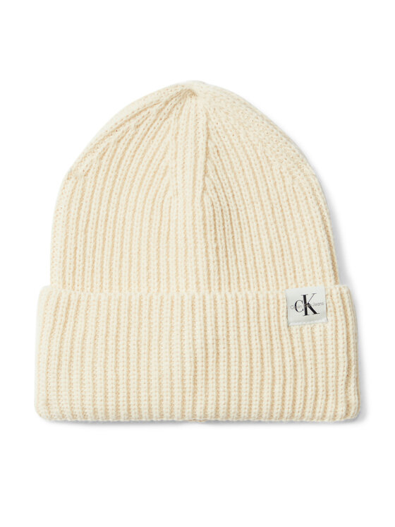 Calvin Klein Jeans Berretto Calvin Klein Jeans Monogram Rib Beanie IU0IU00440 Écru