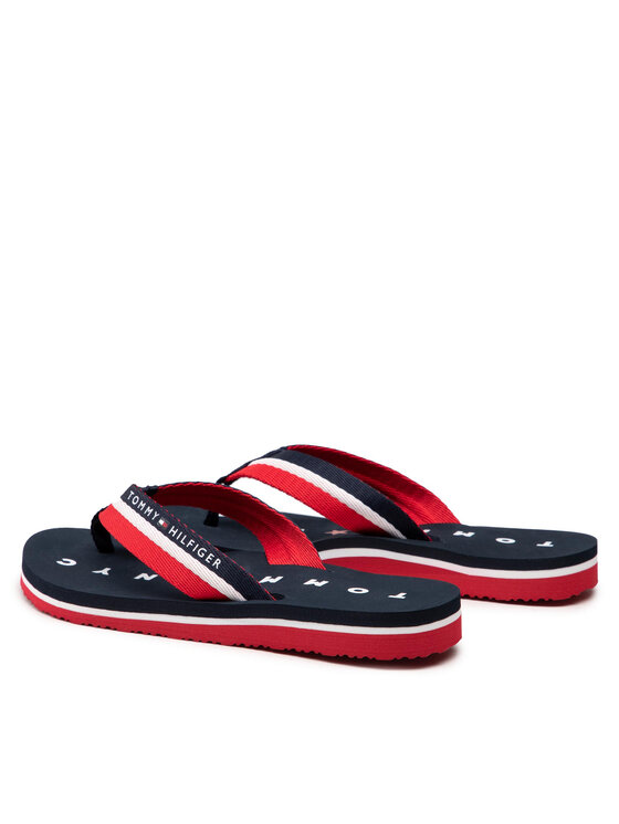 Tommy Hilfiger Japonki Tommy Hilfiger Tommy Loves Ny Beach Sandal FW0FW02370 Granatowy