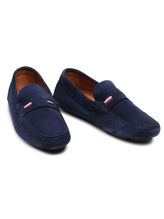 Tommy Hilfiger Mokasyny Tommy Hilfiger Iconic Rwb Suede Driver FM0FM03482 Granatowy