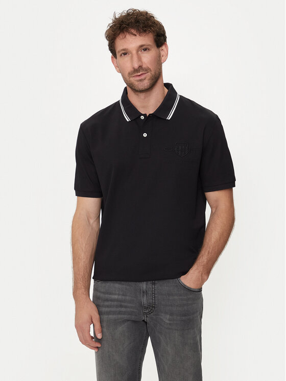 Gant Gant Polo Contrast 2013039 Crna Regular Fit