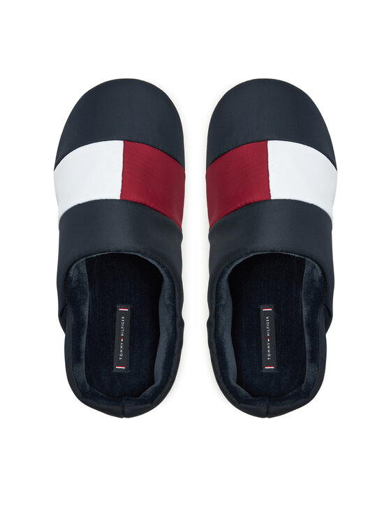 Tommy Hilfiger Bačkory Tommy Hilfiger Flag House Shoe FM0FM05228 Tmavomodrá