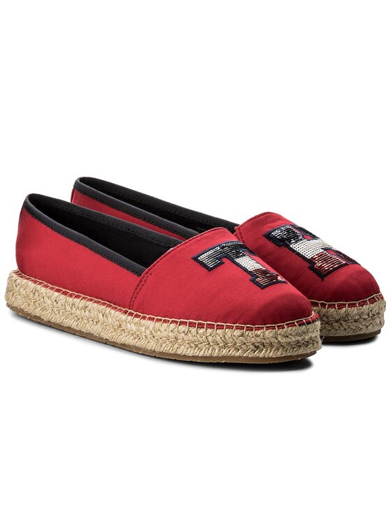 Tommy Hilfiger Espadrilės Tommy Hilfiger Th Sequins Espadrille FW0FW02412 Raudona