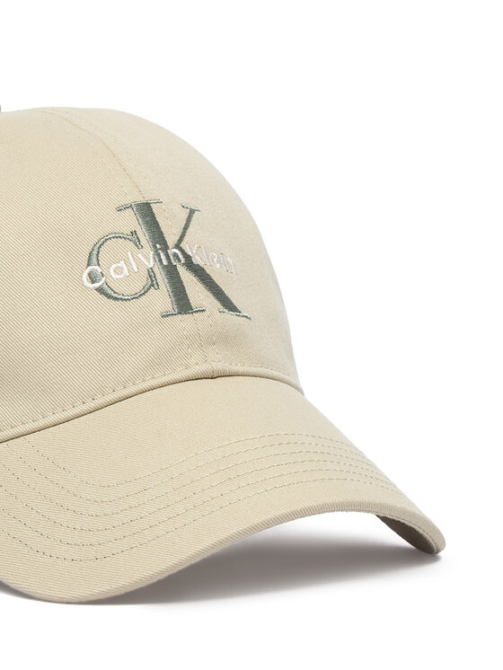 Calvin Klein Czapka z daszkiem Calvin Klein Monologo Embroidery Baseball Cap LV04G5004G Beżowy