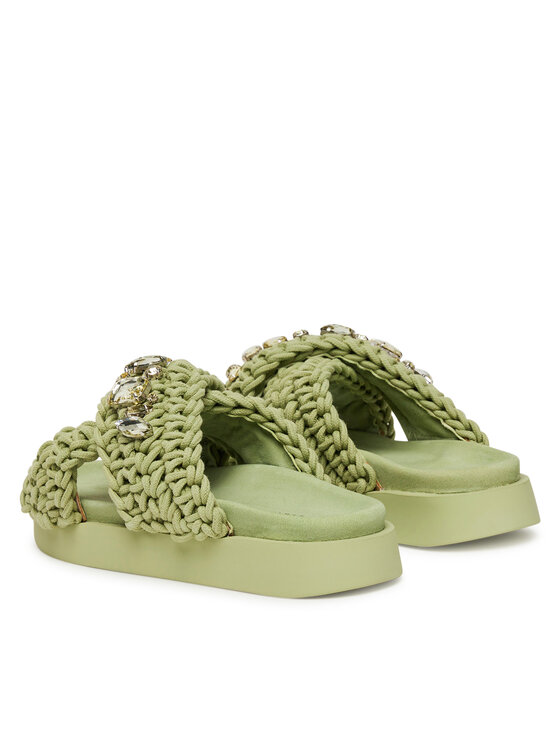 Inuikii Шльопанці Inuikii Woven Stones 70104-106 Зелений