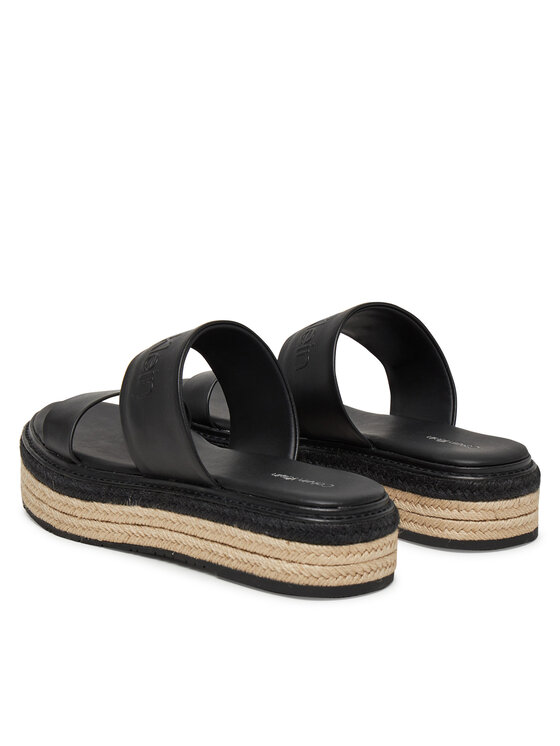 Calvin Klein Espadrile Calvin Klein Flatform Wedge Slide - He HW0HW02374 Negru