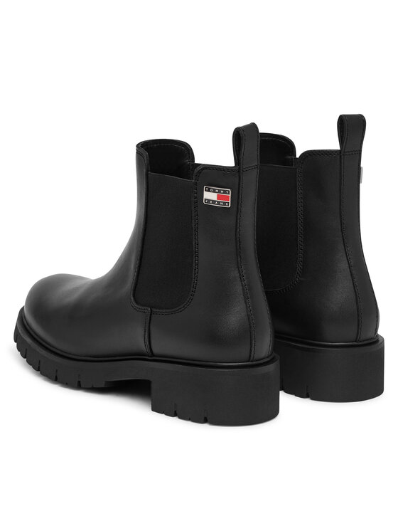 Tommy Jeans Ghete Jodhpur Tommy Jeans Tjw Cleated Chelsea Boots EN0EN03105 Negru