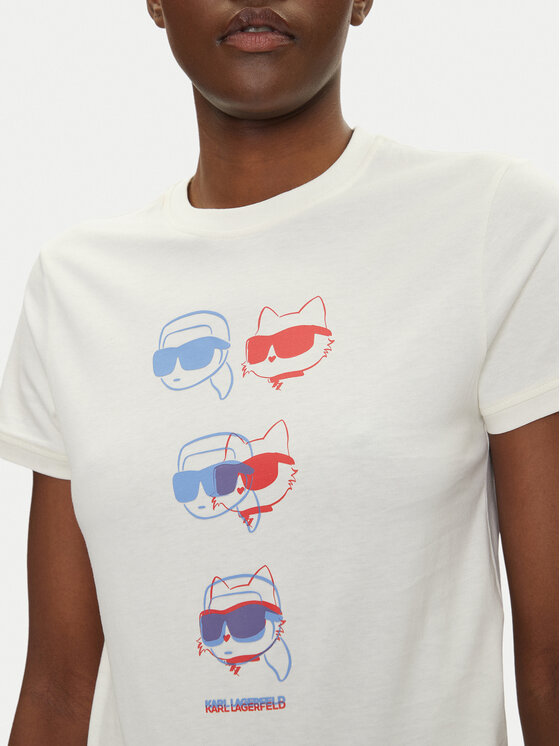KARL LAGERFELD KARL LAGERFELD Majica A2W17112 Écru Regular Fit