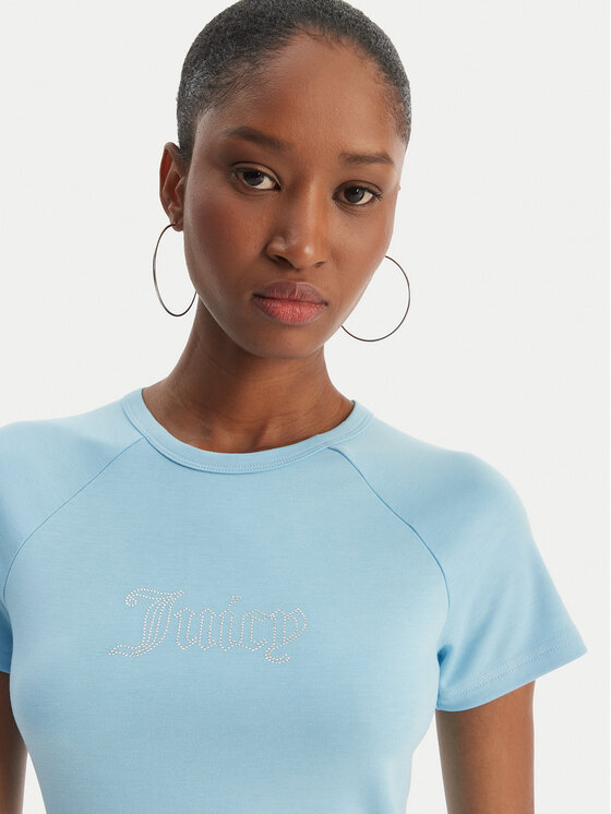 Juicy Couture Juicy Couture Camiseta Baby JCWCT126317 Celeste Slim Fit