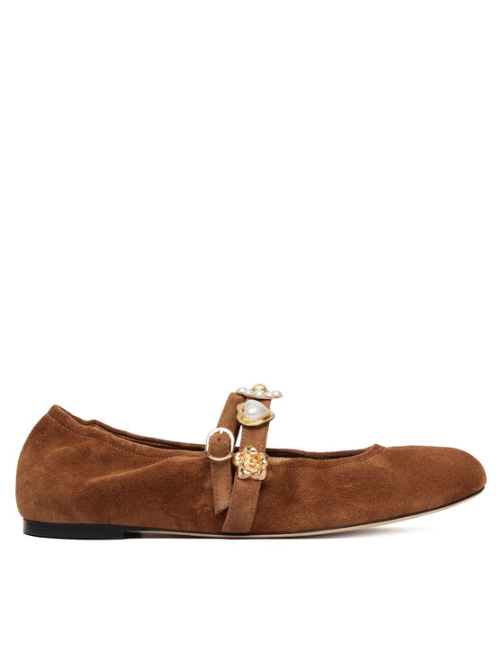 Stuart Weitzman Балетки Stuart Weitzman Socharming Mary Jane SN125 Коричневий