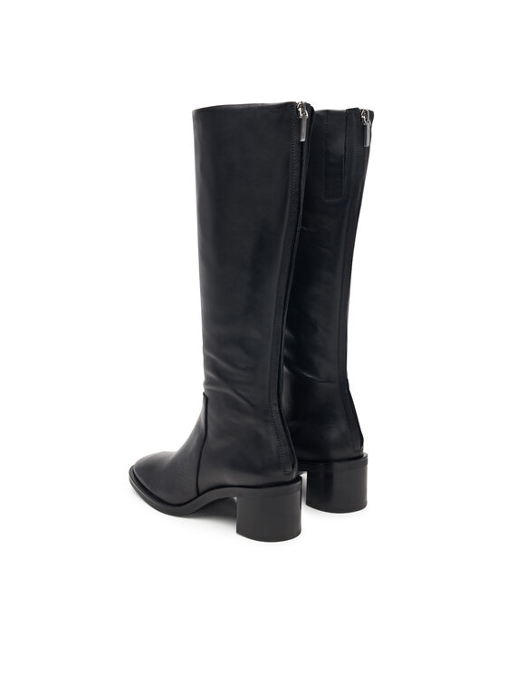 Calvin Klein Stiefel Calvin Klein Block Heel High Boot Zip Lth HW0HW03172 Schwarz